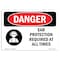 Signmission OSHA Danger, Ear Protection Required At All Times, 10in X 7in Rigid Plastic, 10" W, 7" H, Landscape OS-DS-P-710-L-1189 - alternate 1